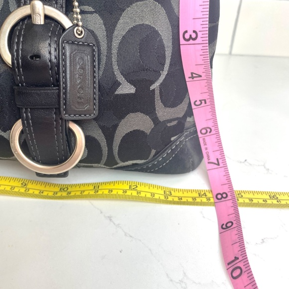 Coach Black Sateen Monogram Turn-lock Leather and Suede Satchel, F06Q-10145 - Picture 13 of 16